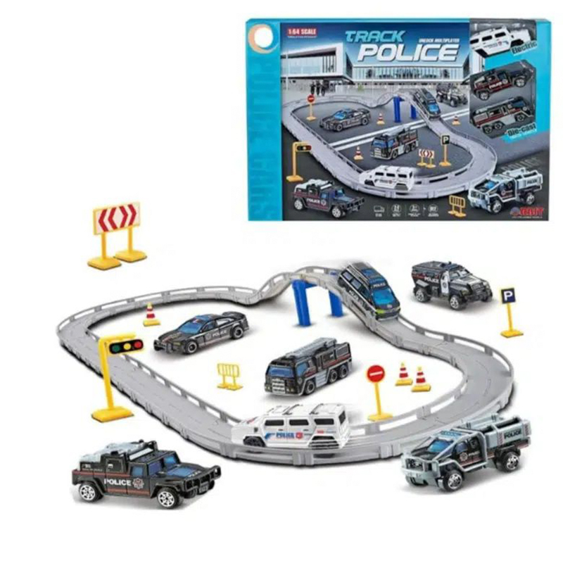 Ηλεκτρικό Σετ Αυτοκινητοδρόμου με Αστυνομικά Οχήματα για 3+ Ετών Ηλεκτρικό Σετ Αυτοκινητοδρόμου με Αστυνομικά Οχήματα για 3+ Ετών