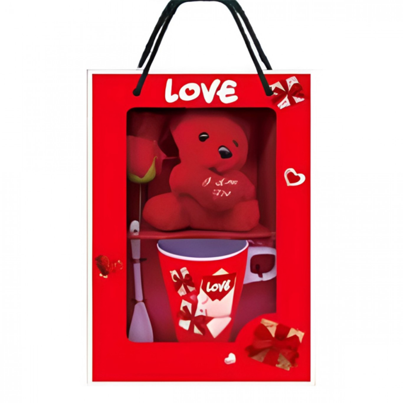 Σετ Δώρου Love με Κούπα, Κόκκινο Αρκουδάκι και Τριαντάφυλλο Σετ Δώρου Love με Κούπα, Κόκκινο Αρκουδάκι και Τριαντάφυλλο