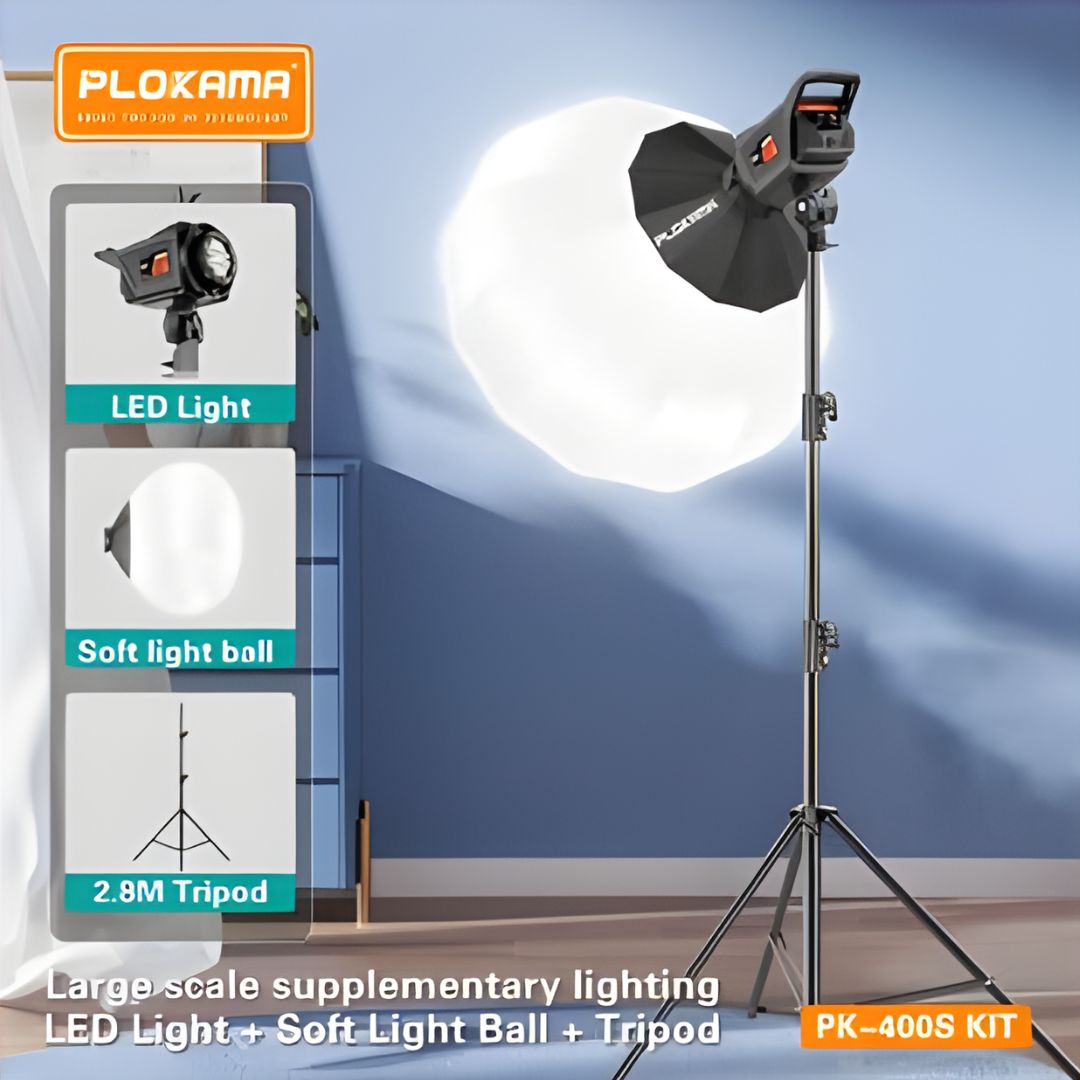Σετ Επαγγελματικού Φωτισμού LED με Soft Light Ball & Τρίποδο 2.8 m – Plokama Σετ Επαγγελματικού Φωτισμού LED με Soft Light Ball & Τρίποδο 2.8 m – Plokama