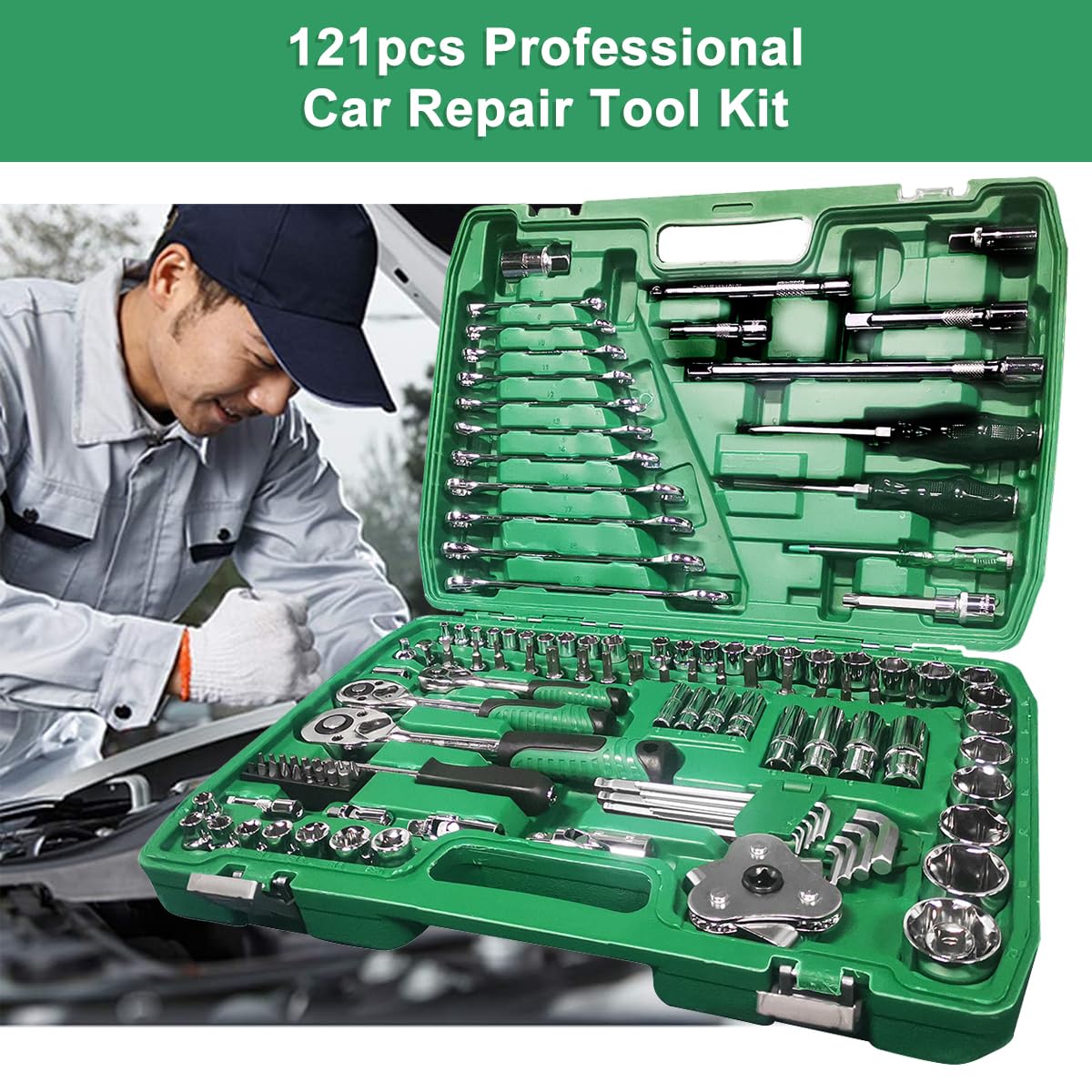 Σετ Εργαλείων Αυτοκινήτου 121 Τεμαχίων με Κασετίνα Σετ Εργαλείων Αυτοκινήτου 121 Τεμαχίων με Κασετίνα
