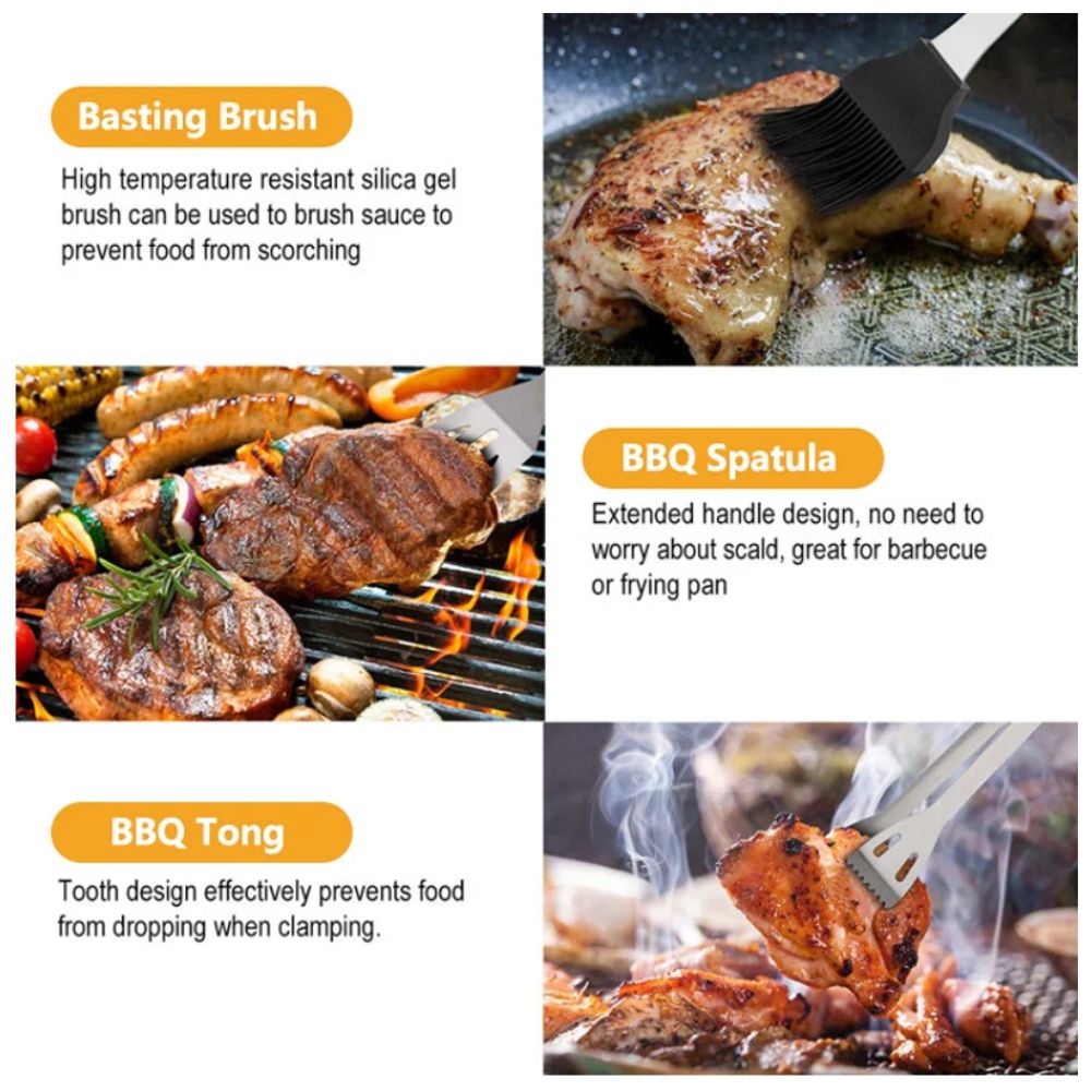 Σετ Εργαλείων BBQ 18 τμχ από Ανοξείδωτο Ατσάλι σε Υφασμάτινη Θήκη Μεταφοράς Σετ Εργαλείων BBQ 18 τμχ από Ανοξείδωτο Ατσάλι σε Υφασμάτινη Θήκη Μεταφοράς