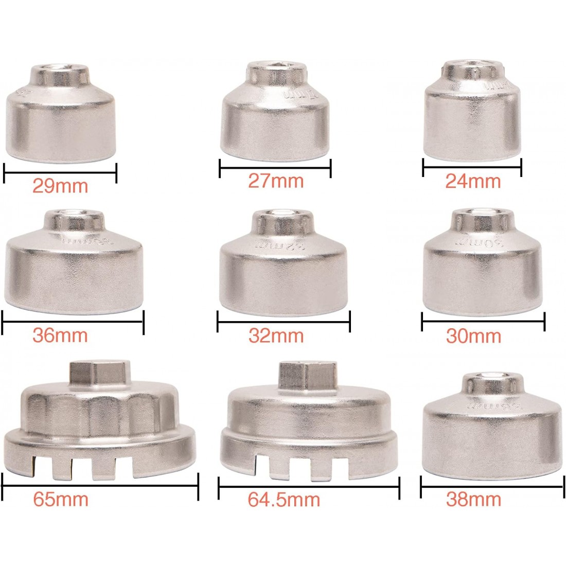 Σετ φιλτρόκλειδα κούπας αλουμινίου 10 τεμαχίων Σετ φιλτρόκλειδα κούπας αλουμινίου 10 τεμαχίων