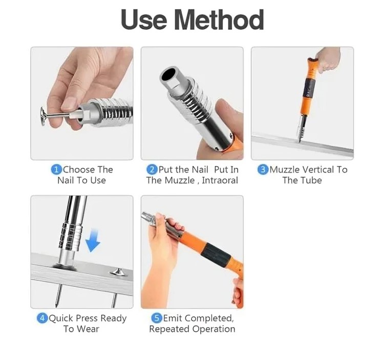 Σετ Καρφωτικό Χειρός Μπετού – Πιστόλι με ελατήριο Σετ Καρφωτικό Χειρός Μπετού – Πιστόλι με ελατήριο