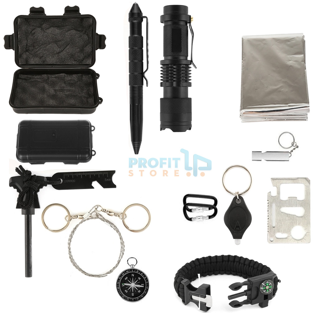 Σετ Κασετίνα Επιβίωσης & Έκτακτης Ανάγκης με Εργαλεία Επιβίωσης, Φακούς, Πυξίδα, Πριόνι & Θερμική Κουβέρτα Σετ Κασετίνα Επιβίωσης & Έκτακτης Ανάγκης με Εργαλεία Επιβίωσης, Φακούς, Πυξίδα, Πριόνι & Θερμική Κουβέρτα