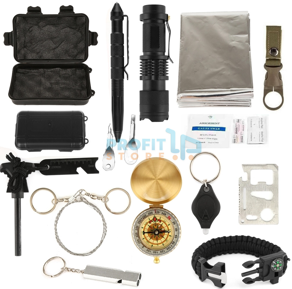 Σετ Κασετίνα Επιβίωσης & Έκτακτης Ανάγκης με Ιατρικά, Εργαλεία Επιβίωσης, Πυξίδα, Πριόνι & Θερμική Κουβέρτα Σετ Κασετίνα Επιβίωσης & Έκτακτης Ανάγκης με Ιατρικά, Εργαλεία Επιβίωσης, Πυξίδα, Πριόνι & Θερμική Κουβέρτα