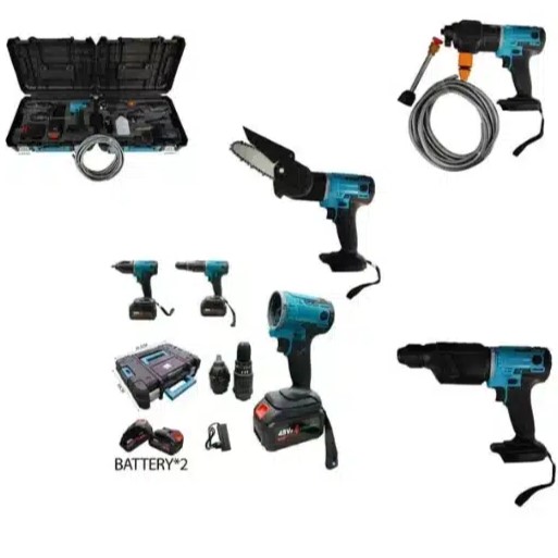 Σετ Κασετίνα Ηλεκτρικό Πολυεργαλείο Περιστροφικό Με Δύο Μπαταρίες 48W Σετ Κασετίνα Ηλεκτρικό Πολυεργαλείο Περιστροφικό Με Δύο Μπαταρίες 48W