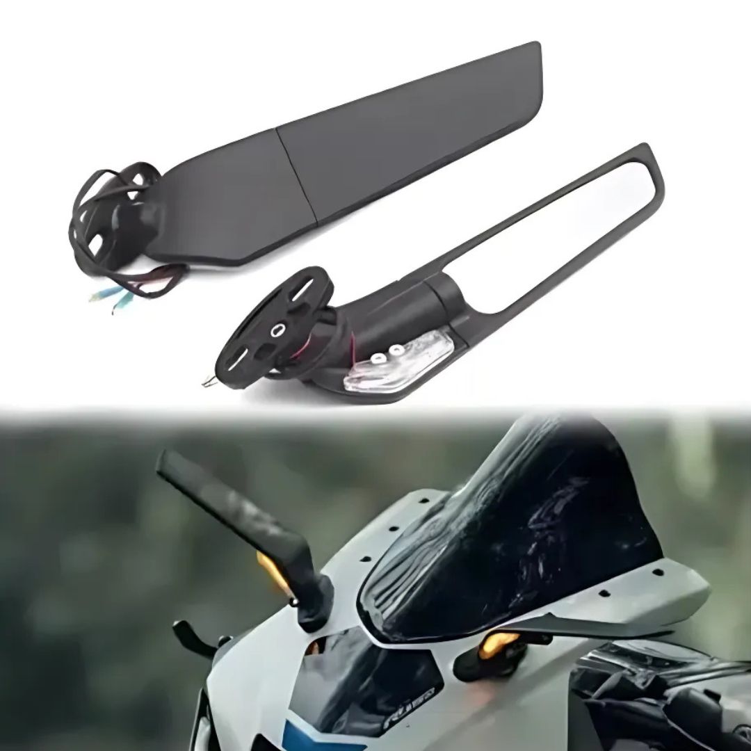 Σετ Καθρέφτες Μοτοσυκλέτας Περιστρεφόμενοι Αλουμινίου με LED 2τμχ 230 x 86 x 48 mm Σετ Καθρέφτες Μοτοσυκλέτας Περιστρεφόμενοι Αλουμινίου με LED 2τμχ 230 x 86 x 48 mm