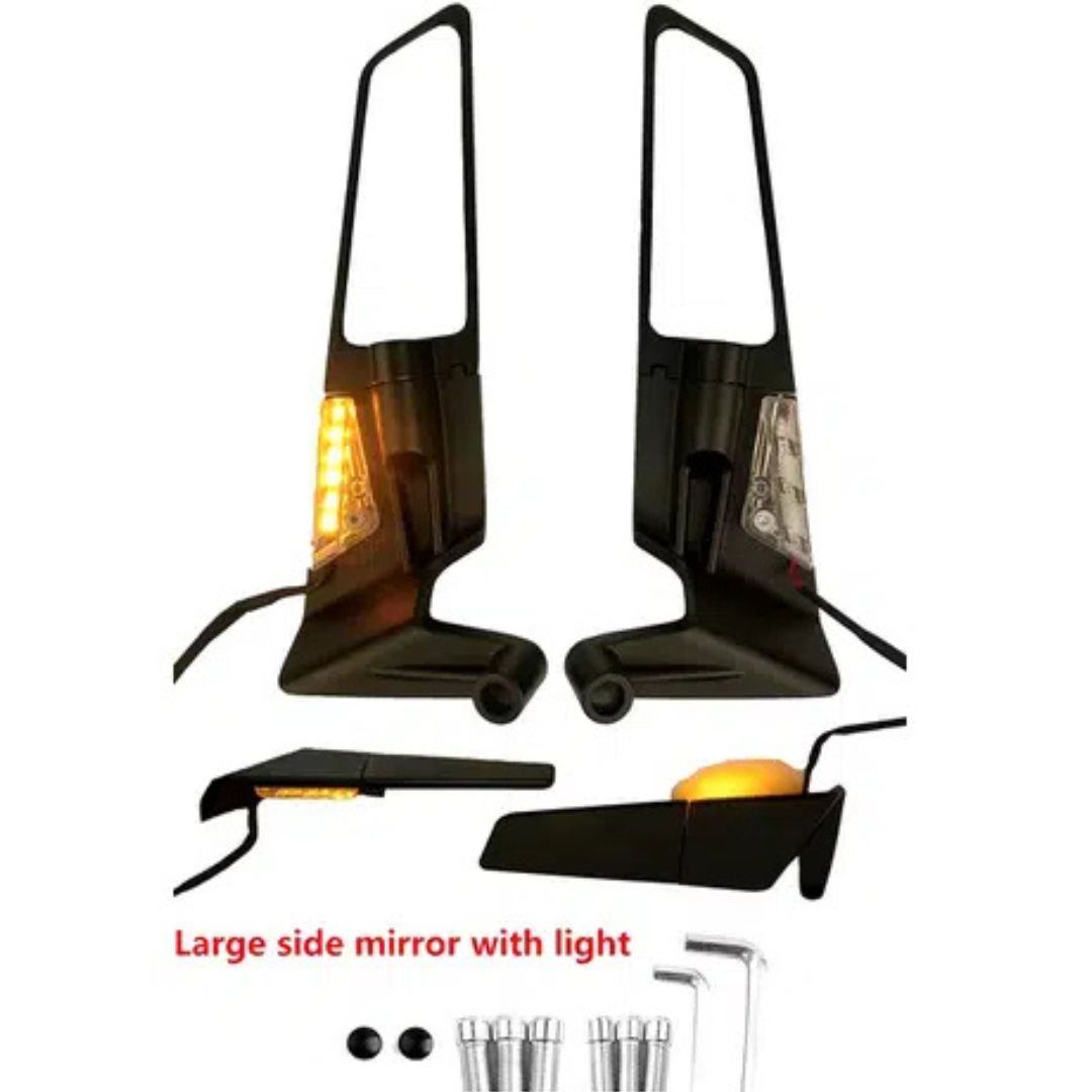 Σετ Καθρέφτες Μοτοσυκλέτας Περιστρεφόμενοι Αλουμινίου με LED 2τμχ 230 x 86 x 48 mm Σετ Καθρέφτες Μοτοσυκλέτας Περιστρεφόμενοι Αλουμινίου με LED 2τμχ 230 x 86 x 48 mm