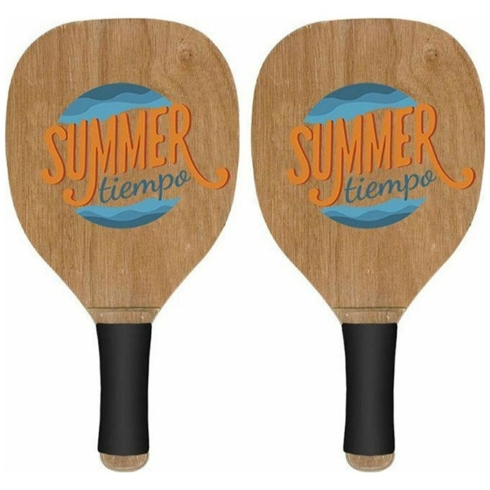 Σετ Ξύλινες Ρακέτες Παραλίας με Ίσια Λαβή - 40x22cm - SUMMERtiempo Σετ Ξύλινες Ρακέτες Παραλίας με Ίσια Λαβή - 40x22cm - SUMMERtiempo
