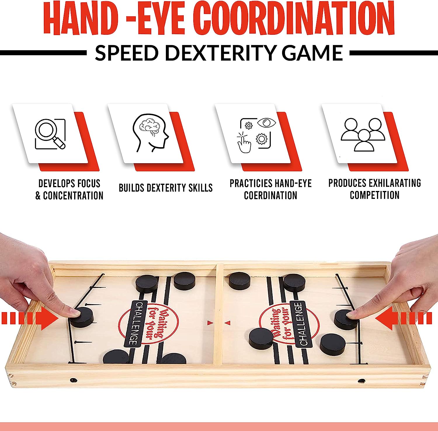 Σετ Ξύλινο Επιτραπέζιο Διαδραστικό Παιχνίδι Διπλής Όψης 2 σε 1 Sling Shot Puck & Ludo για Ηλικίες 6 + Σετ Ξύλινο Επιτραπέζιο Διαδραστικό Παιχνίδι Διπλής Όψης 2 σε 1 Sling Shot Puck & Ludo για Ηλικίες 6 +