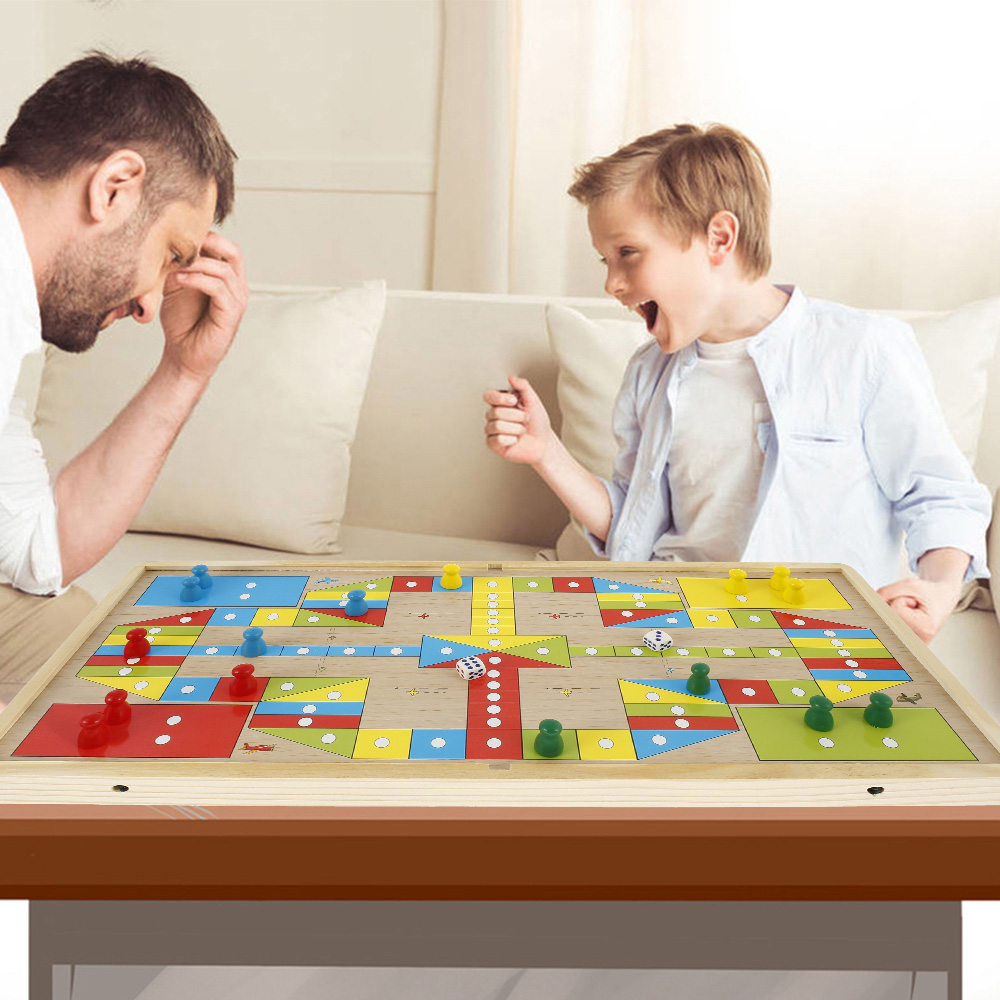 Σετ Ξύλινο Επιτραπέζιο Διαδραστικό Παιχνίδι Διπλής Όψης 2 σε 1 Sling Shot Puck & Ludo για Ηλικίες 6 + Σετ Ξύλινο Επιτραπέζιο Διαδραστικό Παιχνίδι Διπλής Όψης 2 σε 1 Sling Shot Puck & Ludo για Ηλικίες 6 +