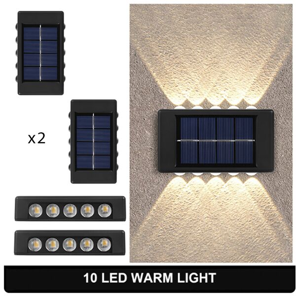 Σετ LED Αδιάβροχα Ηλιακά Επιτοίχια Φωτιστικά με 10 SMD και Ενσωματωμένο Πάνελ σε Θερμό Λευκό Φωτισμό 2τμχ DY-8 Σετ LED Αδιάβροχα Ηλιακά Επιτοίχια Φωτιστικά με 10 SMD και Ενσωματωμένο Πάνελ σε Θερμό Λευκό Φωτισμό 2τμχ DY-8