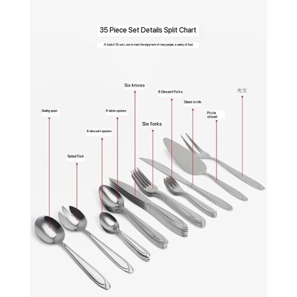 Σετ Μαχαιροπίρουνα και Εργαλεία Σερβιρίσματος από Ανοξείδωτο Ατσάλι 35τμχ Ασημί Σετ Μαχαιροπίρουνα και Εργαλεία Σερβιρίσματος από Ανοξείδωτο Ατσάλι 35τμχ Ασημί