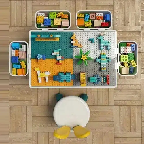 Σετ Παιδικό Τραπεζάκι Δραστηριοτήτων με 1 Καρεκλάκι Rabbit και Τουβλάκια 85 Τεμ Σετ Παιδικό Τραπεζάκι Δραστηριοτήτων με 1 Καρεκλάκι Rabbit και Τουβλάκια 85 Τεμ