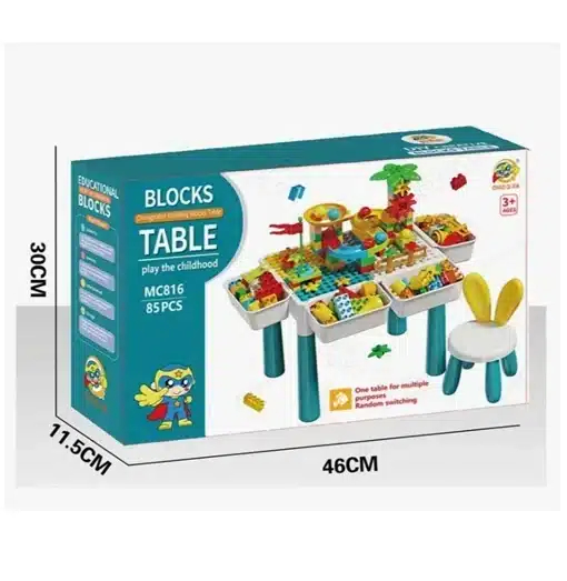 Σετ Παιδικό Τραπεζάκι Δραστηριοτήτων με 1 Καρεκλάκι Rabbit και Τουβλάκια 85 Τεμ Σετ Παιδικό Τραπεζάκι Δραστηριοτήτων με 1 Καρεκλάκι Rabbit και Τουβλάκια 85 Τεμ