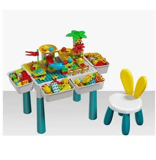 Σετ Παιδικό Τραπεζάκι Δραστηριοτήτων με 1 Καρεκλάκι Rabbit και Τουβλάκια 85 Τεμ Σετ Παιδικό Τραπεζάκι Δραστηριοτήτων με 1 Καρεκλάκι Rabbit και Τουβλάκια 85 Τεμ