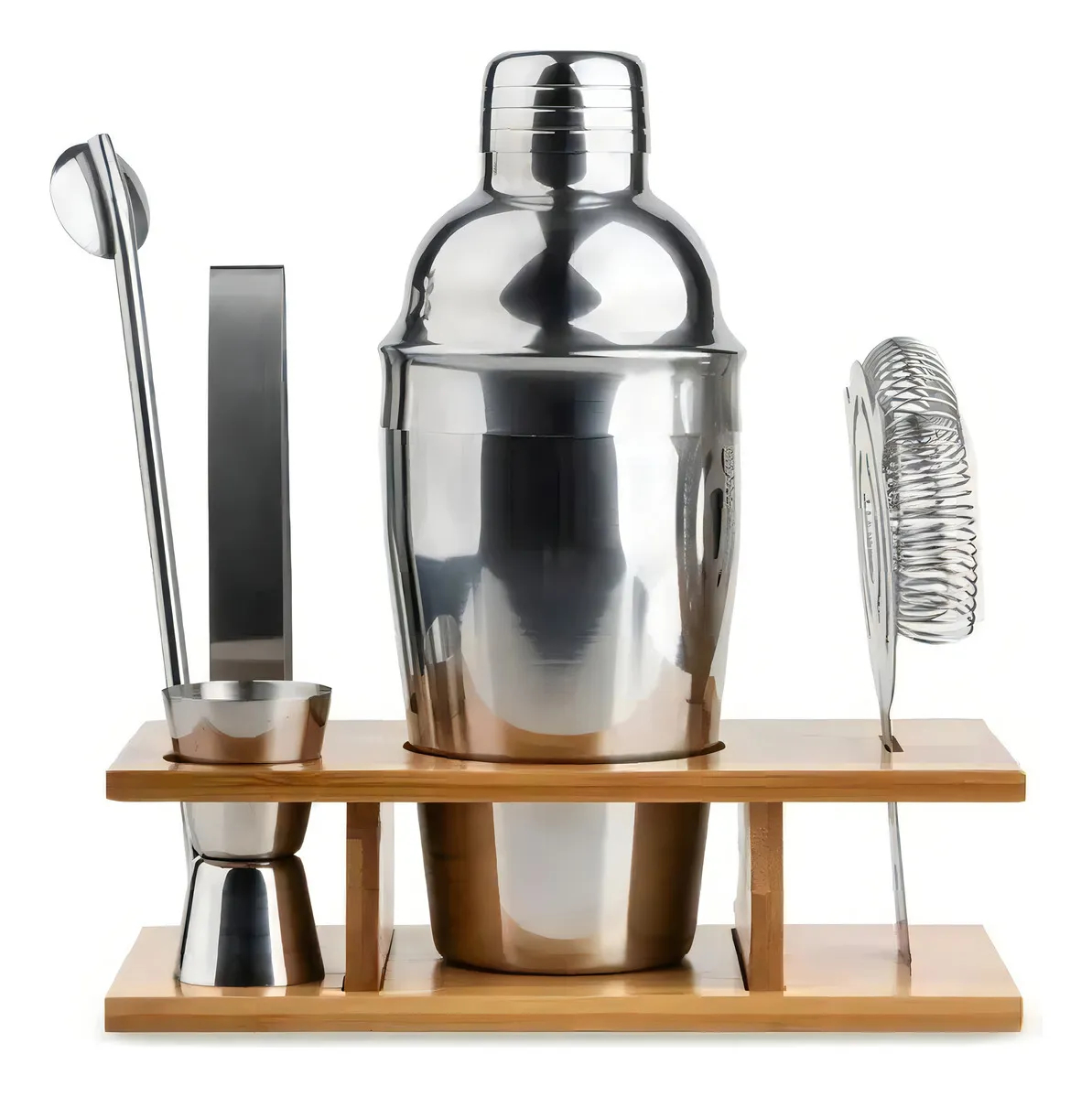 Σετ Παρασκευής Κοκτέιλ 6 Τεμαχίων με Ξύλινη Βάση Σετ Παρασκευής Κοκτέιλ 6 Τεμαχίων με Ξύλινη Βάση