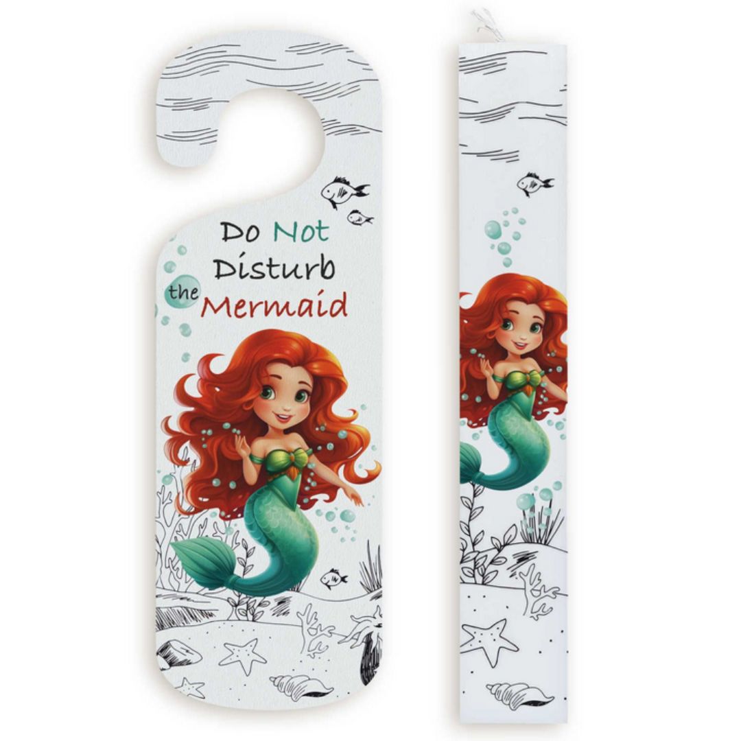 Σετ Πασχαλινή Λαμπάδα Μικρή Γοργόνα με Ξύλινο Καδράκι Πόρτας Σετ Πασχαλινή Λαμπάδα Μικρή Γοργόνα με Ξύλινο Καδράκι Πόρτας