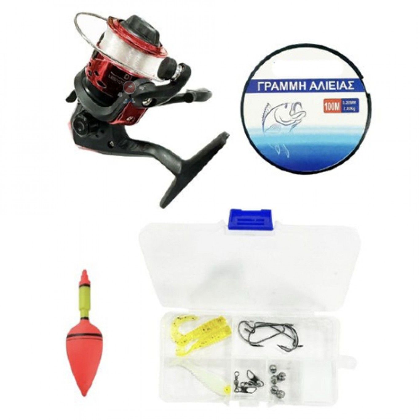 Σετ Ψαρέματος με Τηλεσκοπικό Καλάμι 2.10m Μηχανάκι Αγκίστρια Φελλό και Πετονιά 100m - Fishing Set For Beginners Σετ Ψαρέματος με Τηλεσκοπικό Καλάμι 2.10m Μηχανάκι Αγκίστρια Φελλό και Πετονιά 100m - Fishing Set For Beginners