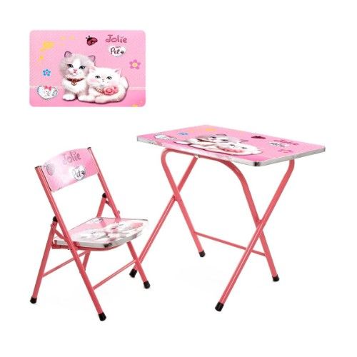 Σετ Πτυσσόμενο Παιδικό Τραπεζάκι Καρεκλάκι Ροζ Γάτες Jolie Pet Σετ Πτυσσόμενο Παιδικό Τραπεζάκι Καρεκλάκι Ροζ Γάτες Jolie Pet