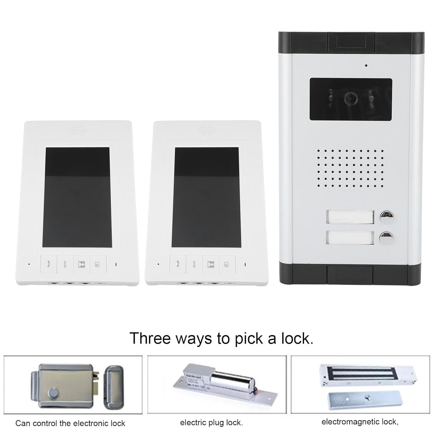 Σετ Θυροτηλέφωνο με 2 Έγχρωμες Θυροτηλεοράσεις LCD 7” και Κουδούνι με Νυχτερινή Υπέρυθρη Κάμερα Σετ Θυροτηλέφωνο με 2 Έγχρωμες Θυροτηλεοράσεις LCD 7” και Κουδούνι με Νυχτερινή Υπέρυθρη Κάμερα