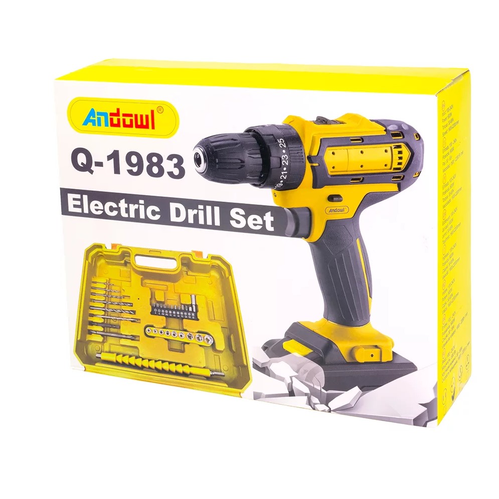 Σετ Τρυπάνι Μπαταρίας με Θήκη Μεταφοράς και Ανταλλακτικές Μύτες - Andowl Σετ Τρυπάνι Μπαταρίας με Θήκη Μεταφοράς και Ανταλλακτικές Μύτες - Andowl