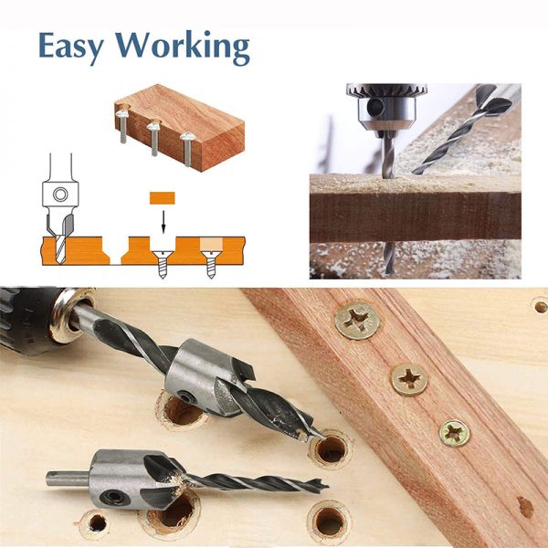 Σετ Τρυπάνια με Κυλινδρικό Στέλεχος και Φρέζα για Διάτρηση Ξύλου - 7 Τεμάχια & Allen Σετ Τρυπάνια με Κυλινδρικό Στέλεχος και Φρέζα για Διάτρηση Ξύλου - 7 Τεμάχια & Allen