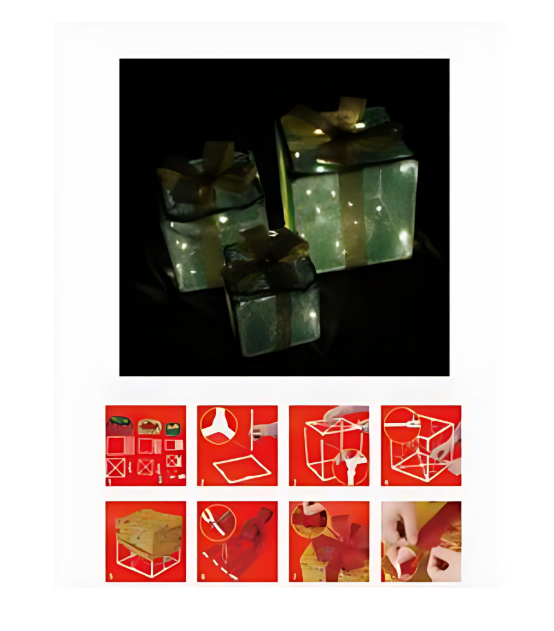 Σετ Χριστουγεννιάτικα Διακοσμητικά Φωτιζόμενα Κουτιά Δώρου 25.5, 20.5 & 15.5cm Σετ Χριστουγεννιάτικα Διακοσμητικά Φωτιζόμενα Κουτιά Δώρου 25.5, 20.5 & 15.5cm