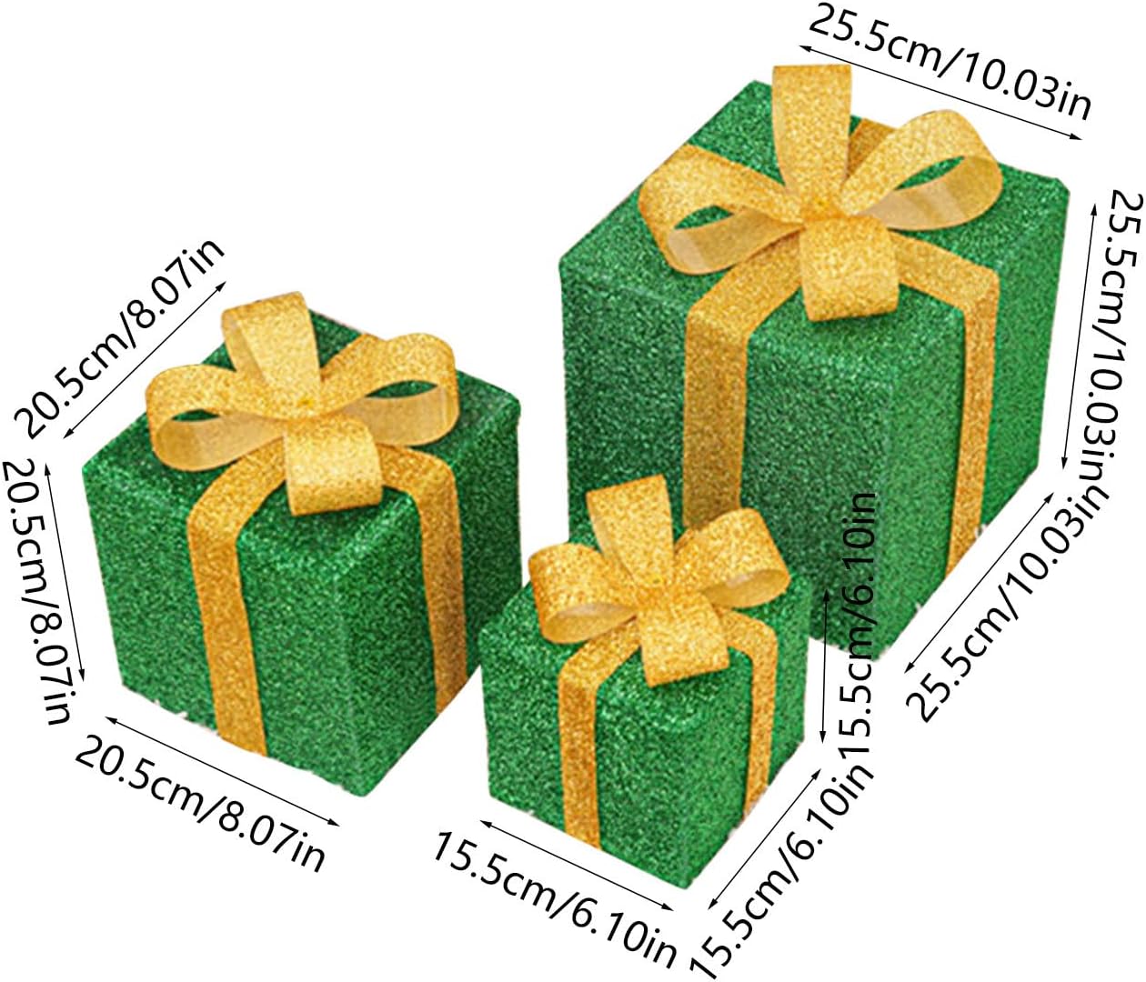 Σετ Χριστουγεννιάτικα Διακοσμητικά Φωτιζόμενα Κουτιά Δώρου 25.5, 20.5 & 15.5cm Σετ Χριστουγεννιάτικα Διακοσμητικά Φωτιζόμενα Κουτιά Δώρου 25.5, 20.5 & 15.5cm