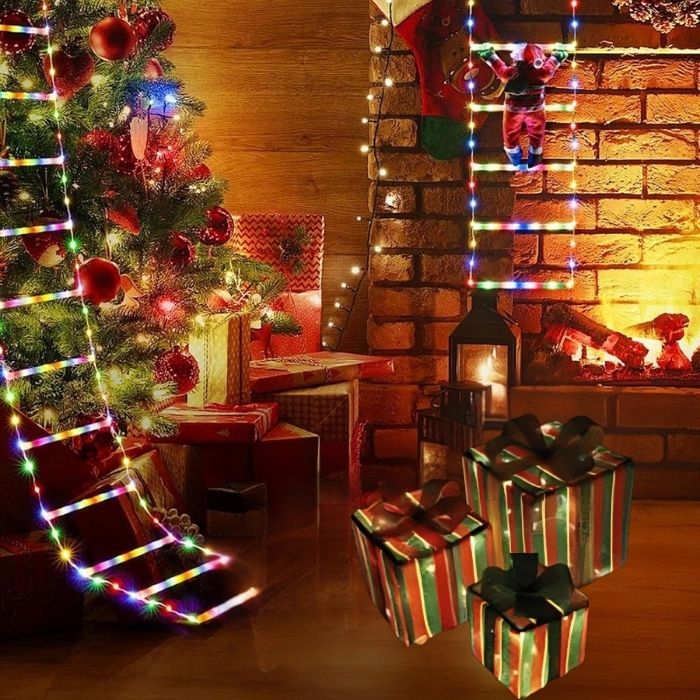 Σετ Χριστουγεννιάτικα Διακοσμητικά Φωτιζόμενα Κουτιά Δώρου Ριγέ 25.5, 20.5 & 15.5cm Σετ Χριστουγεννιάτικα Διακοσμητικά Φωτιζόμενα Κουτιά Δώρου Ριγέ 25.5, 20.5 & 15.5cm