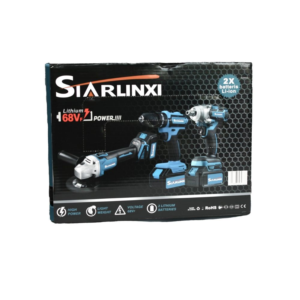 SIARLINXI Σετ Εργαλείων Μπαταρίας 68V με Δράπανο, Impact, Τροχό και 2 Μπαταρίες σε Βαλίτσα SIARLINXI Σετ Εργαλείων Μπαταρίας 68V με Δράπανο, Impact, Τροχό και 2 Μπαταρίες σε Βαλίτσα