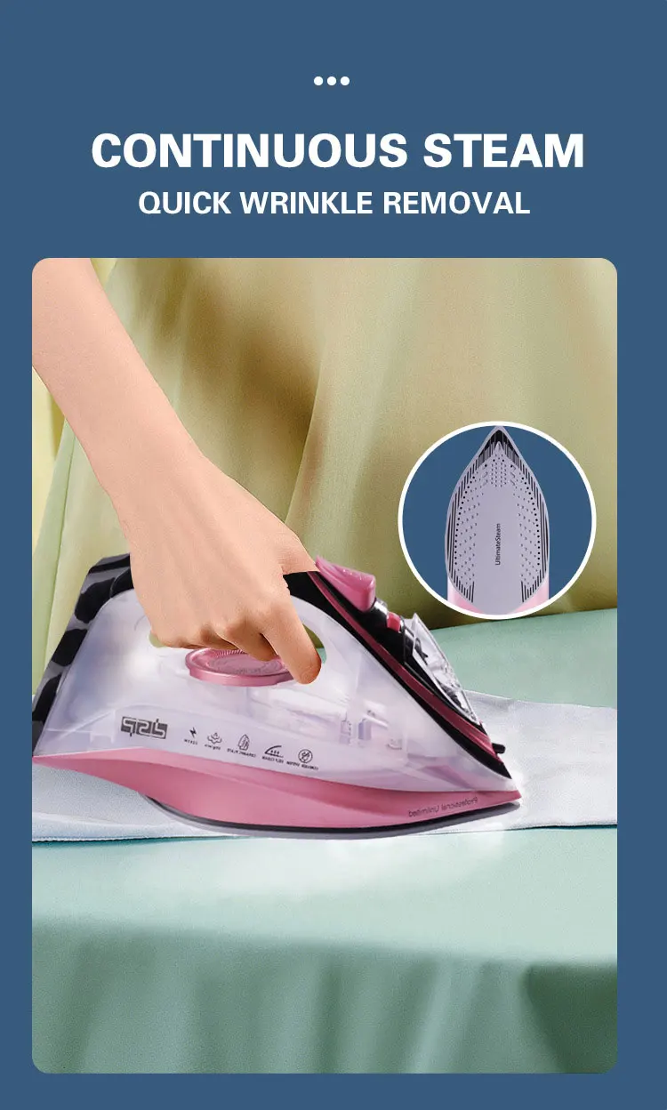 Σίδερο Ατμού με Αντικολλητική Πλάκα και Βάση Στήριξης DSP 2200W 220V Λευκό-Ροζ Σίδερο Ατμού με Αντικολλητική Πλάκα και Βάση Στήριξης DSP 2200W 220V Λευκό-Ροζ
