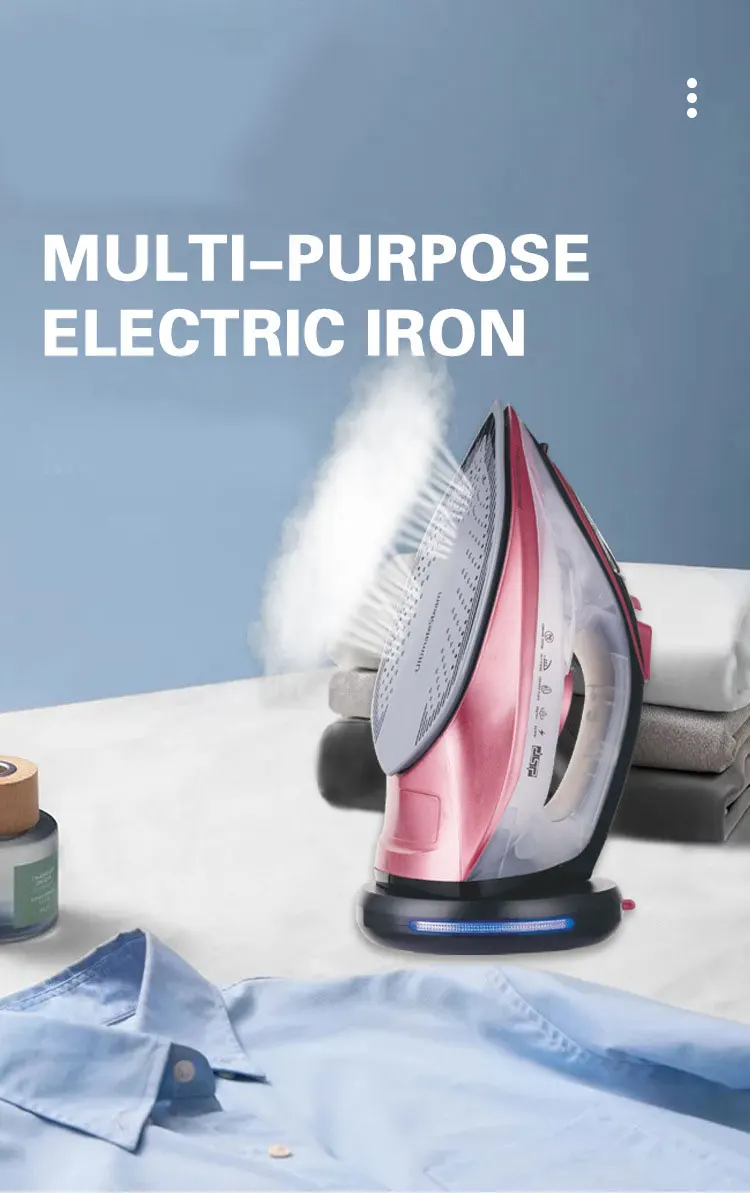 Σίδερο Ατμού με Αντικολλητική Πλάκα και Βάση Στήριξης DSP 2200W 220V Λευκό-Ροζ Σίδερο Ατμού με Αντικολλητική Πλάκα και Βάση Στήριξης DSP 2200W 220V Λευκό-Ροζ