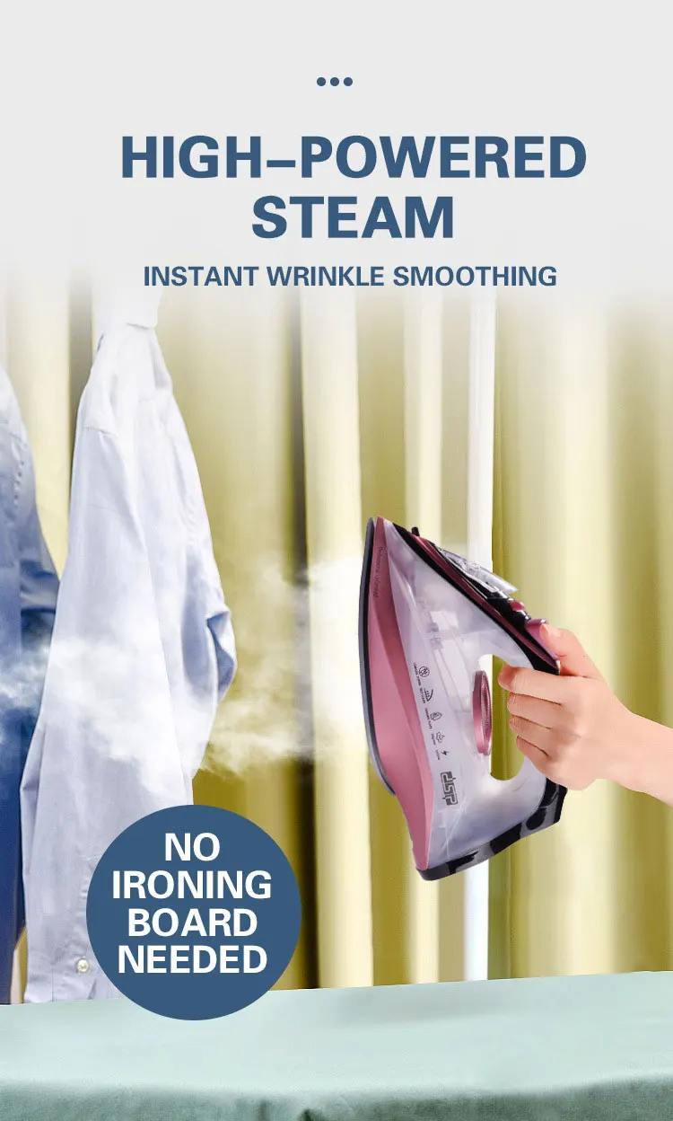 Σίδερο Ατμού με Αντικολλητική Πλάκα και Βάση Στήριξης DSP 2200W 220V Λευκό-Ροζ Σίδερο Ατμού με Αντικολλητική Πλάκα και Βάση Στήριξης DSP 2200W 220V Λευκό-Ροζ