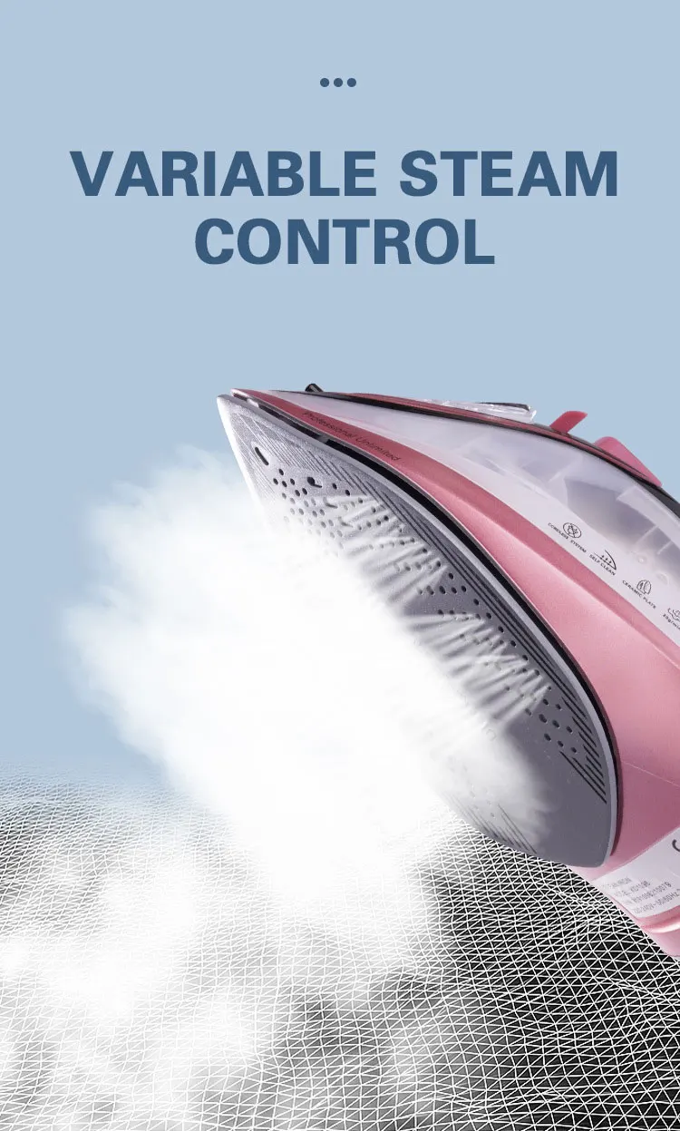 Σίδερο Ατμού με Αντικολλητική Πλάκα και Βάση Στήριξης DSP 2200W 220V Λευκό-Ροζ Σίδερο Ατμού με Αντικολλητική Πλάκα και Βάση Στήριξης DSP 2200W 220V Λευκό-Ροζ