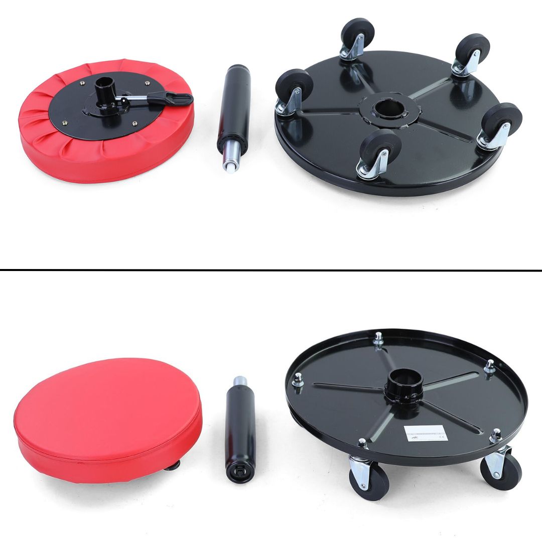 Σκαμπό Εργασίας με Ρόδες και Ρυθμιζόμενο Ύψος – Με Αποθηκευτικό Δίσκο για Εργαλεία Σκαμπό Εργασίας με Ρόδες και Ρυθμιζόμενο Ύψος – Με Αποθηκευτικό Δίσκο για Εργαλεία