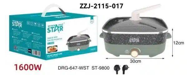 Σκεύος με Ρυθμιζόμενο Θερμοστάτη 1600W 30x12cm Winning Star Winstar Σκεύος με Ρυθμιζόμενο Θερμοστάτη 1600W 30x12cm Winning Star Winstar