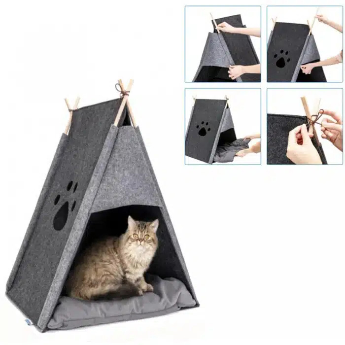 Σκηνή Σπιτάκι για Γάτες Γκρι 59x50x70cm Nobleza Σκηνή Σπιτάκι για Γάτες Γκρι 59x50x70cm Nobleza