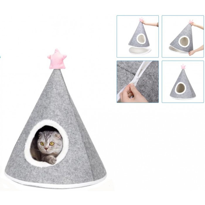 Σκηνή Σπιτάκι για Γάτες Γκρι 50x50x63cm Nobleza Σκηνή Σπιτάκι για Γάτες Γκρι 50x50x63cm Nobleza