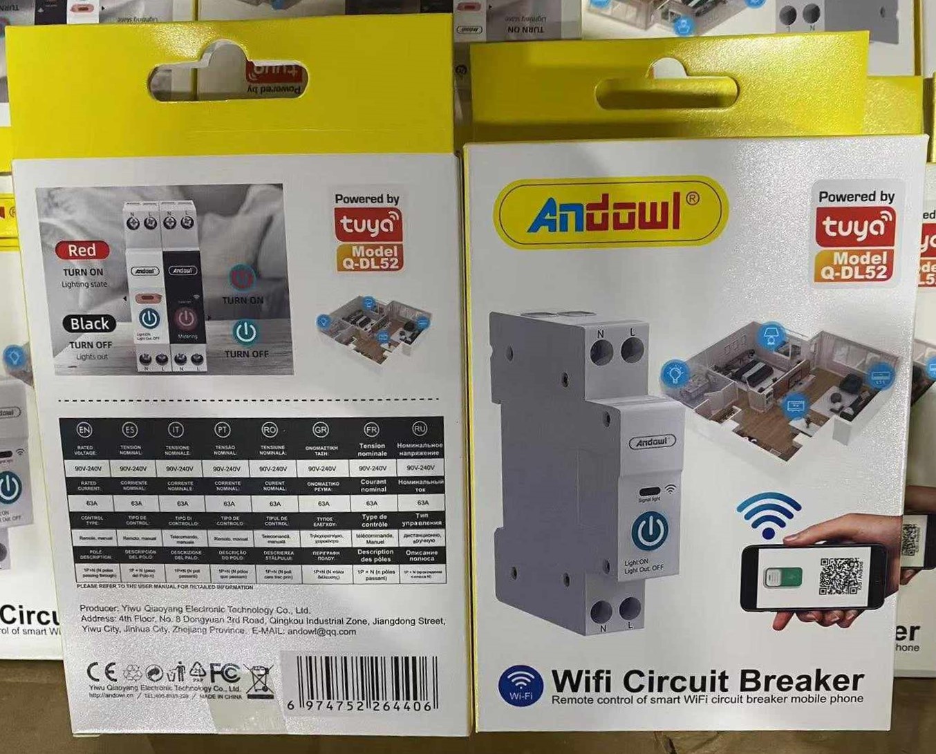 Smart Διακόπτης Ασύρματου Ελέγχου Ηλεκτρικού Κυκλώματος μέσω App - WiFi Smart Circuit Breaker Andowl Smart Διακόπτης Ασύρματου Ελέγχου Ηλεκτρικού Κυκλώματος μέσω App - WiFi Smart Circuit Breaker Andowl