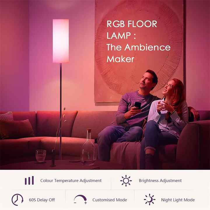 Smart Επιδαπέδιο Φωτιστικό RGB LED 165cm με Τηλεχειριστήριο & APP Smart Επιδαπέδιο Φωτιστικό RGB LED 165cm με Τηλεχειριστήριο & APP