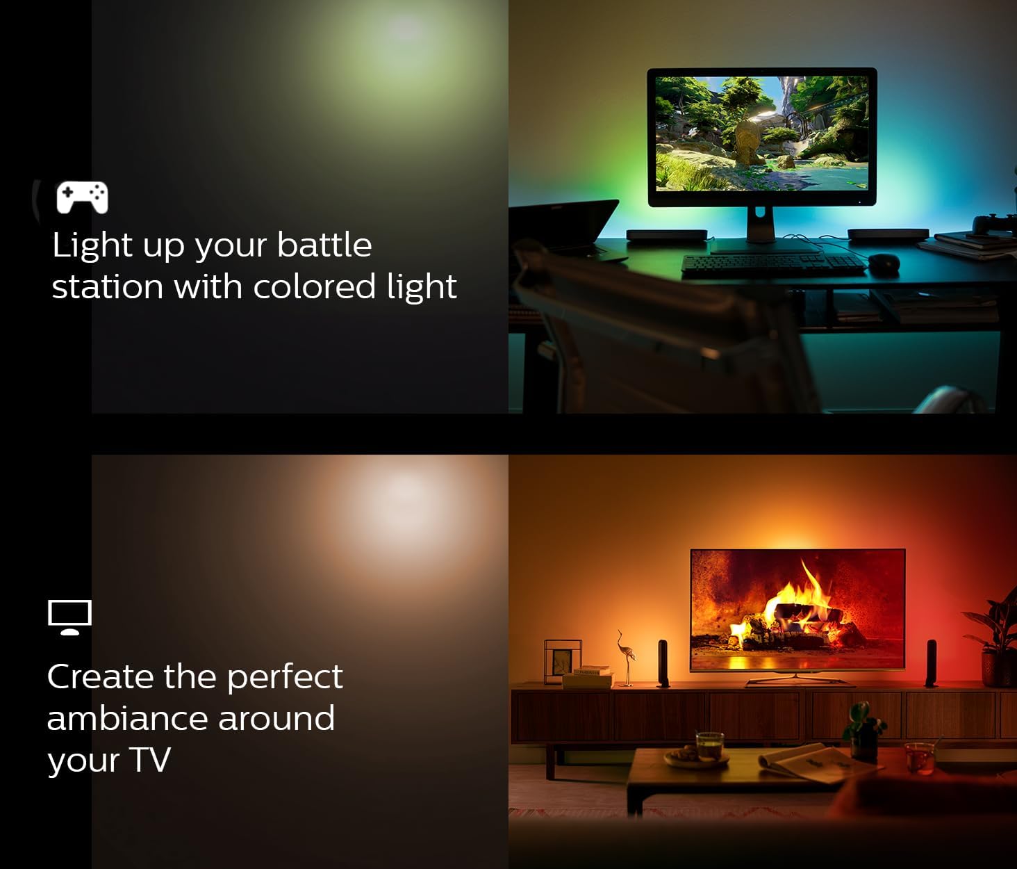 Smart LED RGB Μπάρες Φωτισμού με Τηλεχειριστήριο, App & Φωνητικό Έλεγχο - Για Gaming & TV Smart LED RGB Μπάρες Φωτισμού με Τηλεχειριστήριο, App & Φωνητικό Έλεγχο - Για Gaming & TV