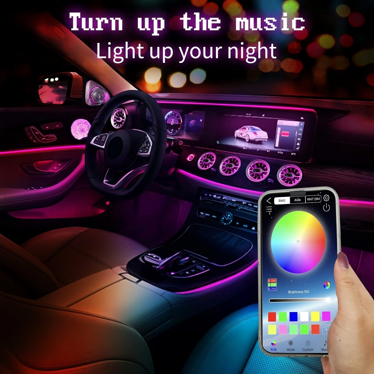 Smart RGB LED Σύστημα Φωτισμού Σαλονιού Αυτοκινήτου - Οπτική Ίνα 6 μέτρα Smart RGB LED Σύστημα Φωτισμού Σαλονιού Αυτοκινήτου - Οπτική Ίνα 6 μέτρα