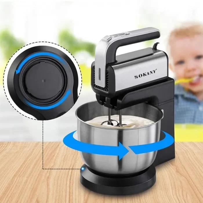 SOKANY Ηλεκτρικό Μίξερ 5 Ταχυτήτων 3.5L, 500W με Κάδο από Ανοξείδωτο Χάλυβα-Blender CX 6652 SOKANY Ηλεκτρικό Μίξερ 5 Ταχυτήτων 3.5L, 500W με Κάδο από Ανοξείδωτο Χάλυβα-Blender CX 6652