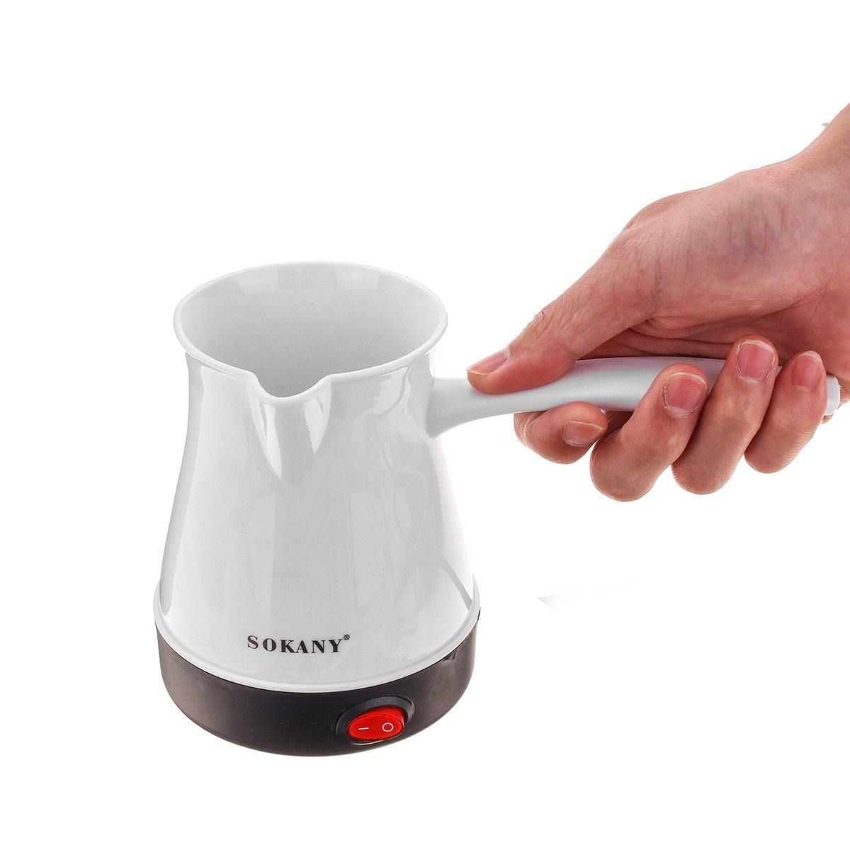 Sokany Ηλεκτρικό Μπρίκι Ελληνικού Καφέ 600W με Χωρητικότητα 500ml Λευκό Sokany Ηλεκτρικό Μπρίκι Ελληνικού Καφέ 600W με Χωρητικότητα 500ml Λευκό