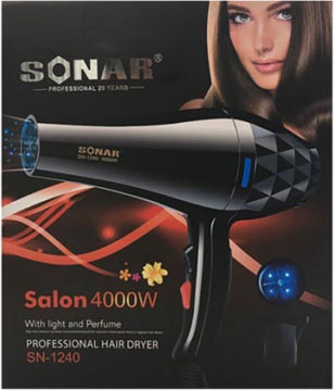 SONAR Πιστολάκι-Σεσουάρ Μαλλιών Ισχυρής Απόδοσης 4000W με Φυσούνα SONAR Πιστολάκι-Σεσουάρ Μαλλιών Ισχυρής Απόδοσης 4000W με Φυσούνα