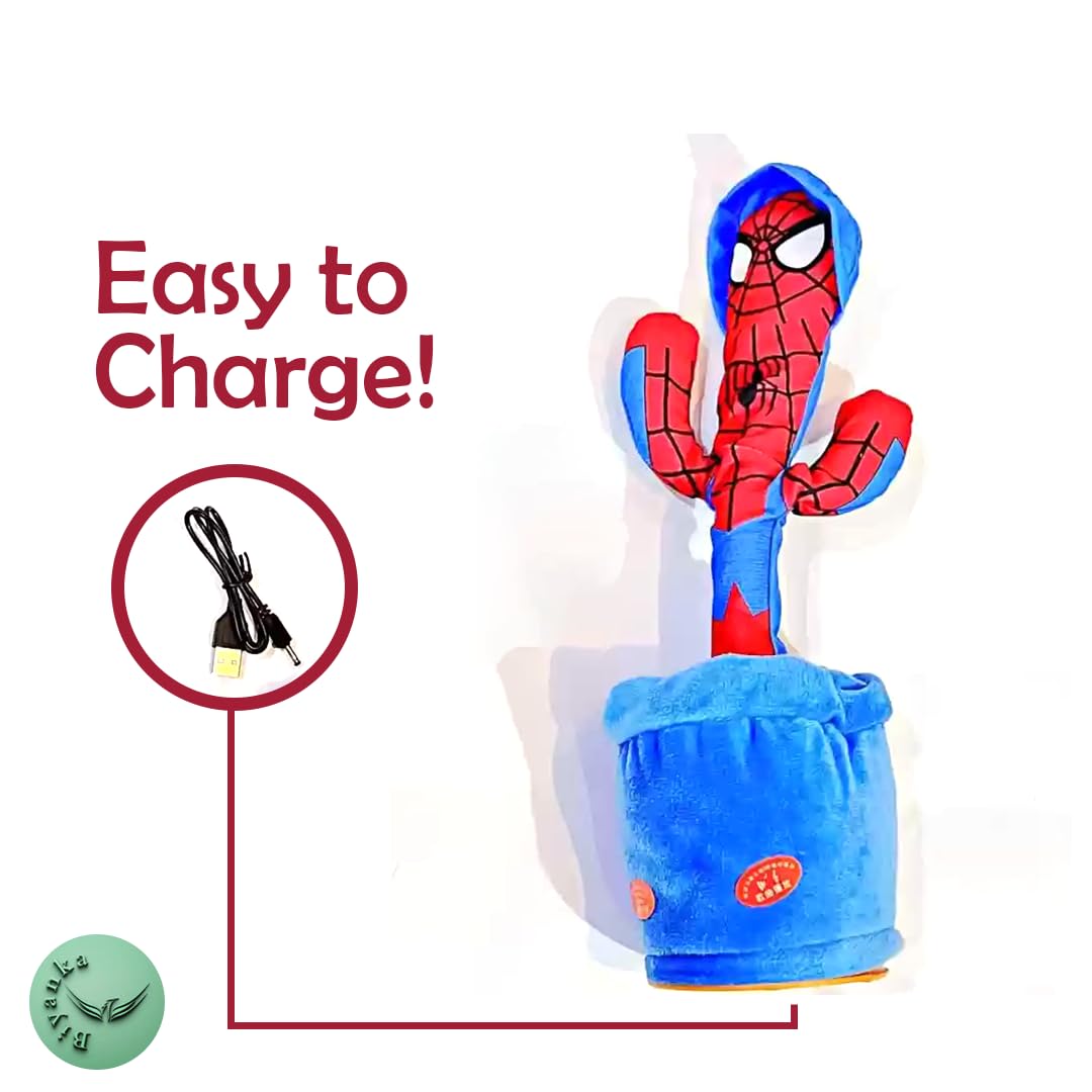 Spiderman Funky Cactus - Επαναφορτιζόμενο USB Παιχνίδι Κάκτος Spiderman που Χορεύει, Τραγουδάει & Μιλάει Spiderman Funky Cactus - Επαναφορτιζόμενο USB Παιχνίδι Κάκτος Spiderman που Χορεύει, Τραγουδάει & Μιλάει