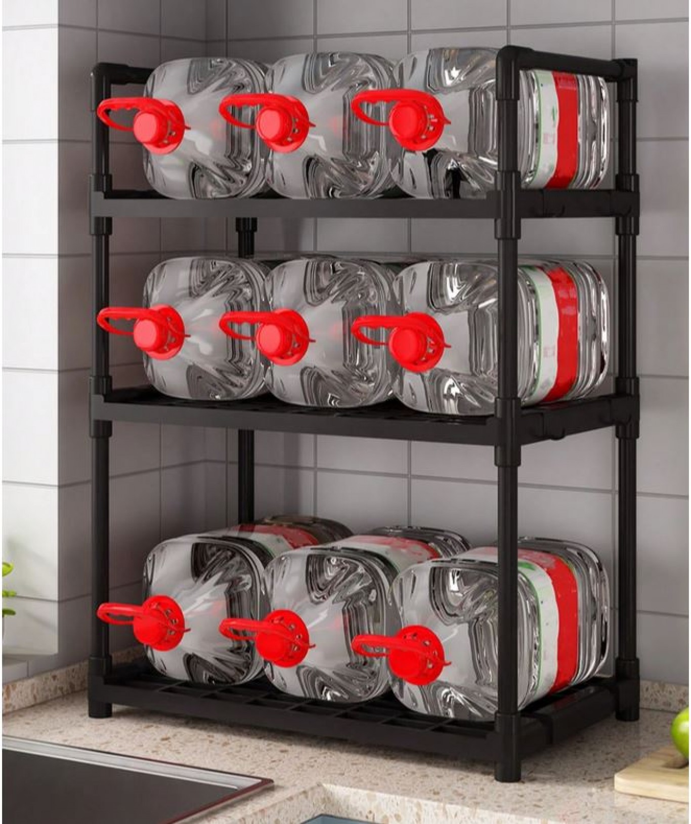 Σταθερή Ραφιέρα Οργάνωσης 3 Επιπέδων Κουζίνας-Μπάνιου Μαύρη 71x48x26cm Σταθερή Ραφιέρα Οργάνωσης 3 Επιπέδων Κουζίνας-Μπάνιου Μαύρη 71x48x26cm