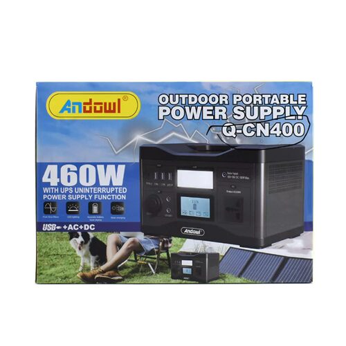 Σταθμός Ασύρματης και Ενσύρματης Φόρτισης 336Wh 30Ah 5-220V 460W Power Station Andowl Μαύρο Σταθμός Ασύρματης και Ενσύρματης Φόρτισης 336Wh 30Ah 5-220V 460W Power Station Andowl Μαύρο