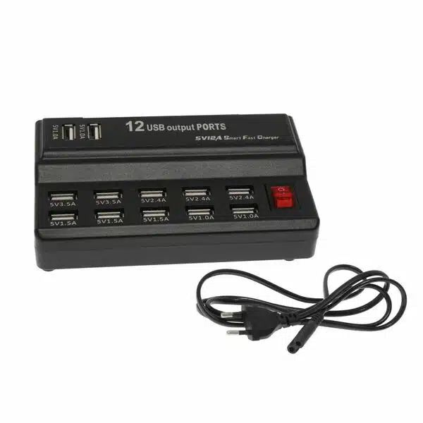 Σταθμός Φόρτισης 60W με 12 Θύρες USB για Πολλαπλές Συσκευές με Διαχείριση Ρεύματος & Προστασία Ασφαλείας Σταθμός Φόρτισης 60W με 12 Θύρες USB για Πολλαπλές Συσκευές με Διαχείριση Ρεύματος & Προστασία Ασφαλείας